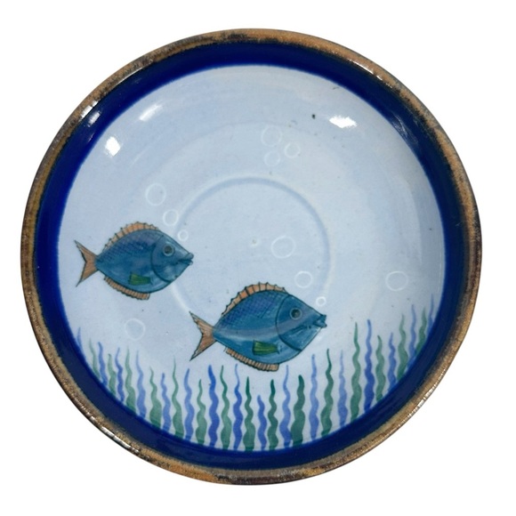 D'Casa Mexico Pottery Plate with painted fish - Picture 1 of 3